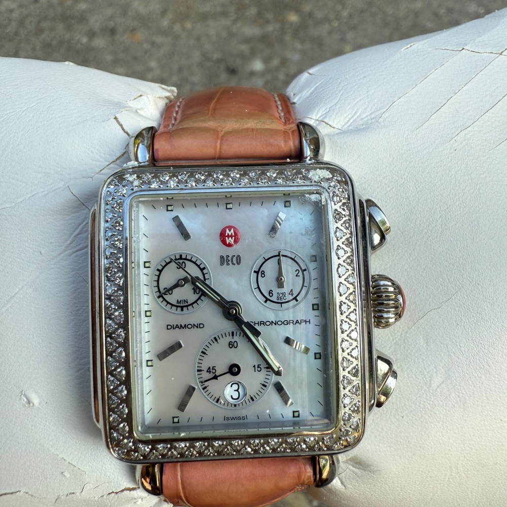 Michele Deco Diamond Chronograph Watch